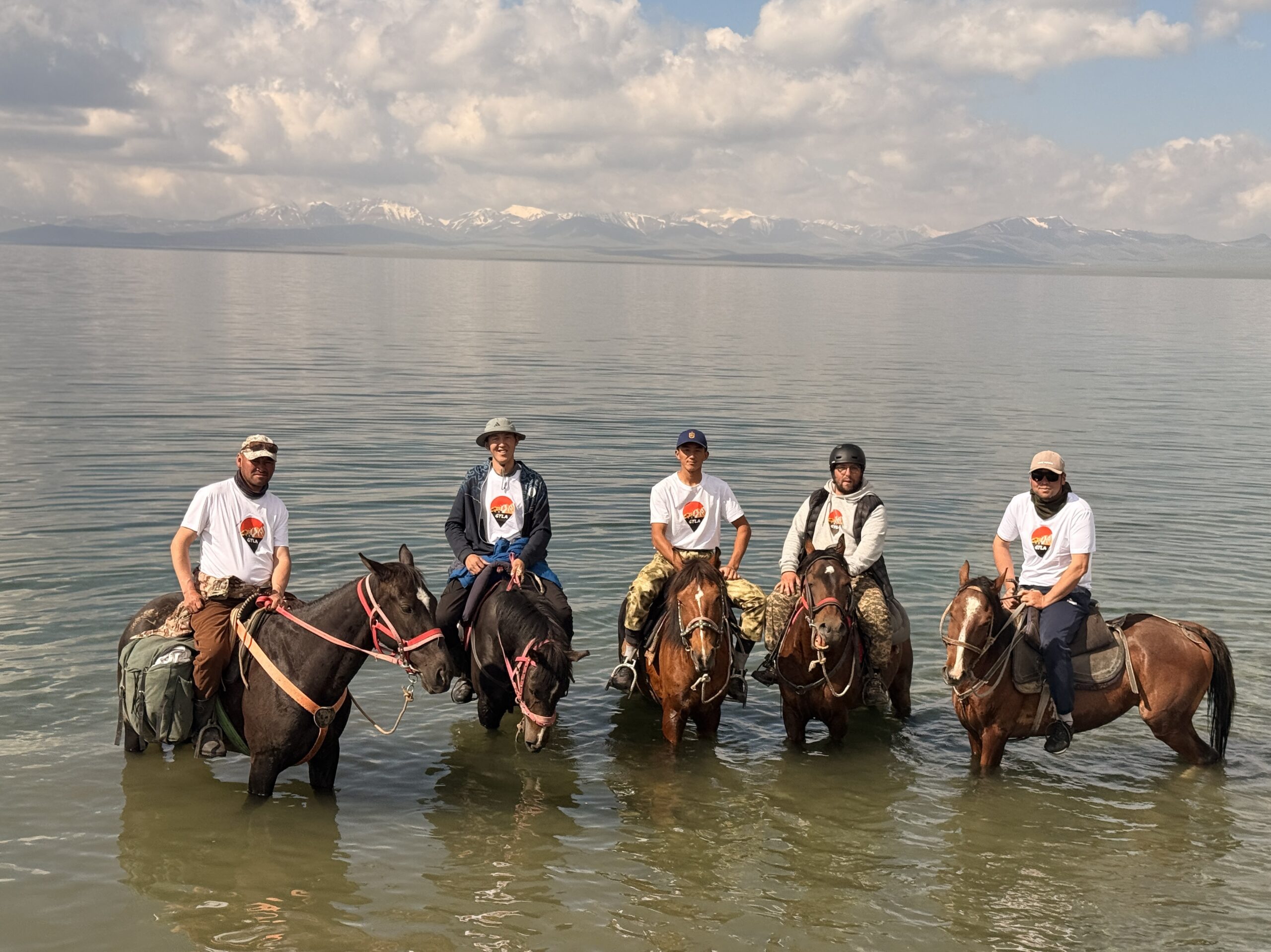 Cheval dans les paysages de Song-Kul
